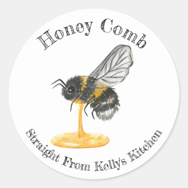 Home Canning Business Honey Comb Food Label (Front)