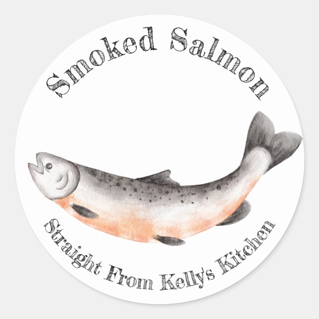 Home Canning Business Smoked Salmon Food Label (Front)