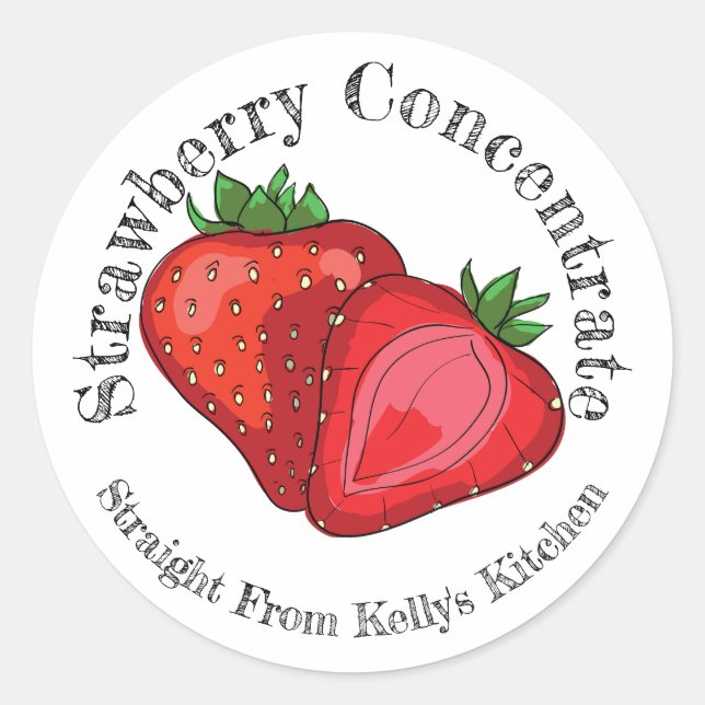 Home Canning Business Strawberry Concentrate Label (Front)