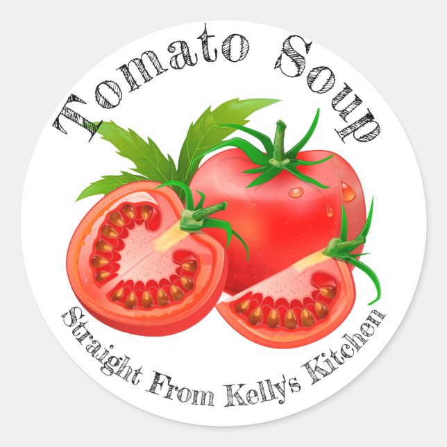 Home Canning Business Tomato Soup Food Label (Front)