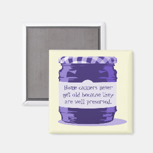 Home Canning Humor Retro Purple Jelly Jar Kitchen Magnet