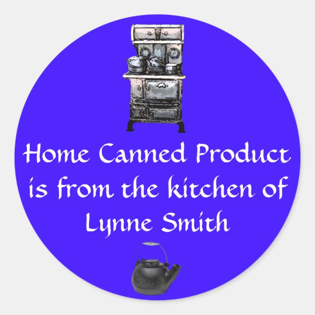 Home Canning Label Old Stove, personalised (Front)