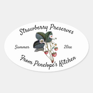 Home Canning Label Vintage Strawberries with Name