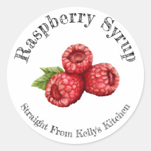 Home Canning Raspberry Syrup Food Label