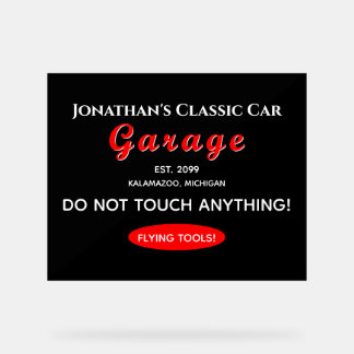 Home Car Mechanic Garage Flying Tools Acrylic Sign