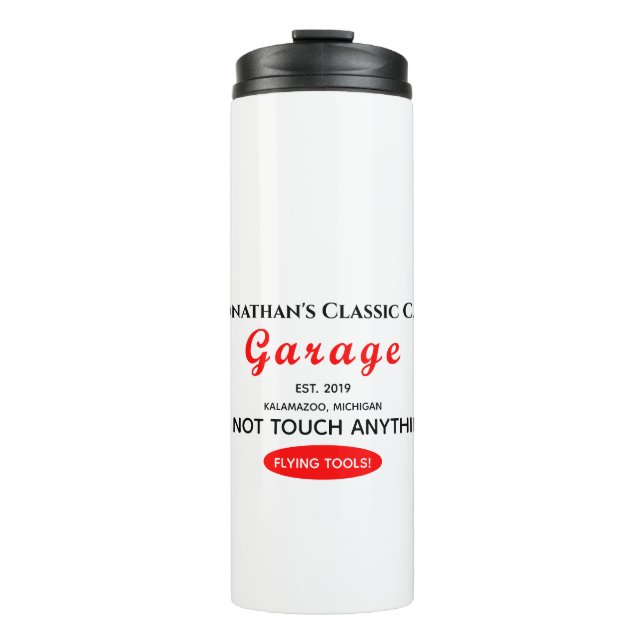 Home Car Mechanic Garage Flying Tools Coffee Thermal Tumbler (Front)
