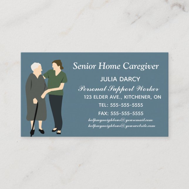 Home Care and Nursing Services Business Card (Front)