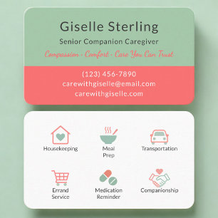 Home Care Senior Services Professional Business Card