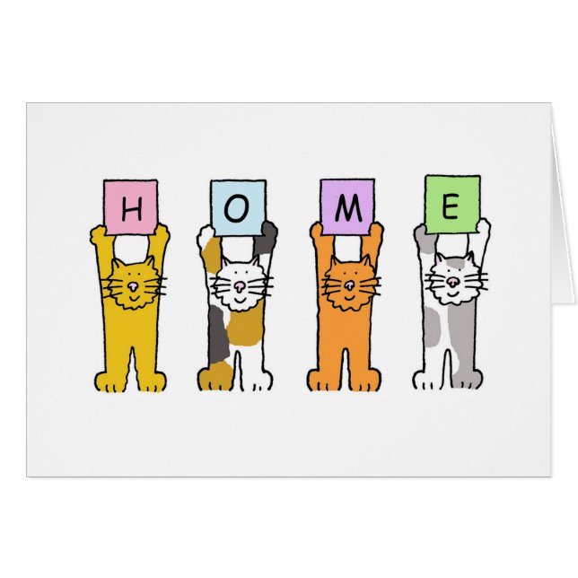 HOME Cartoon Cats (Front Horizontal)