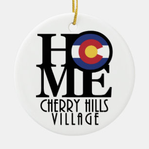 HOME Cherry Hills Village Colorado Ceramic Ornament
