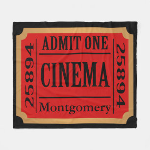 Home Cinema Movie Ticket Stub Personalised Fleece Blanket