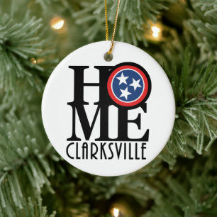 HOME Clarksville Tennessee Ceramic Ornament