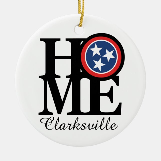 HOME Clarksville TN Ceramic Ornament (Front)