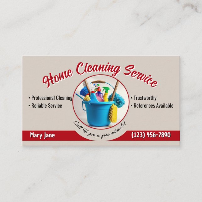 Home Cleaning Business Card (Front)