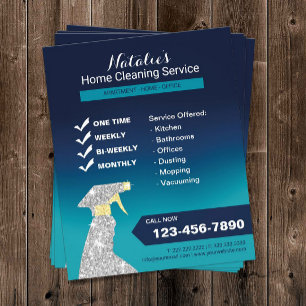 Home Cleaning House Keeping Service Ocean Blue Flyer