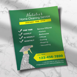 Home Cleaning House Keeping Service Spring Green Flyer