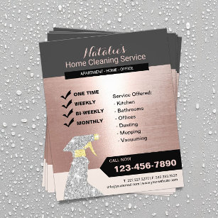 Home Cleaning Housekeeping Service Rose Gold Flyer