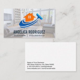 Home Cleaning Icon   Living Room Business Card