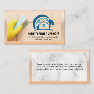 Home Cleaning Logo   Maid Scrubbing Tiles Business Card