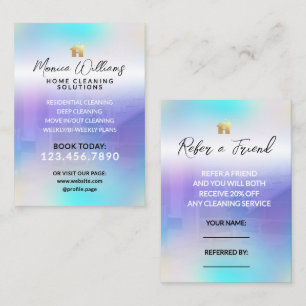Home cleaning referral business card
