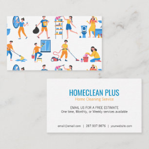 Home Cleaning Service Pattern Business Card