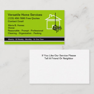 Home Cleaning Services Business Cards