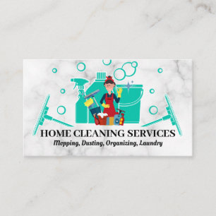 Home Cleaning Supplies   Janitor Business Card