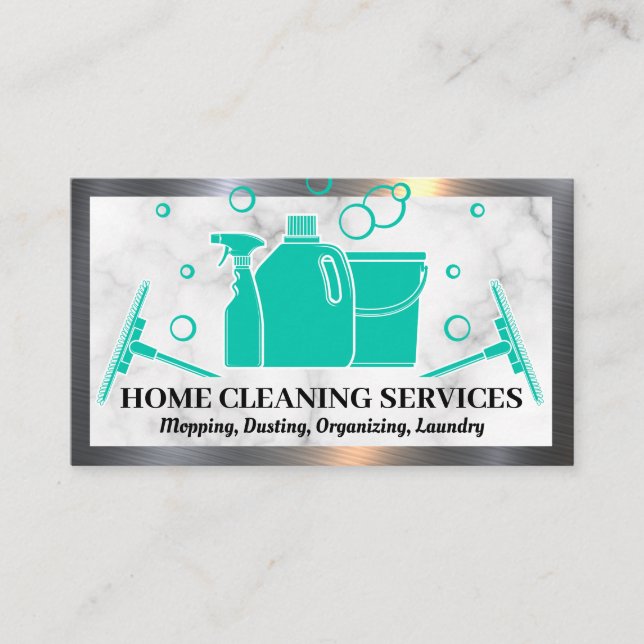 Home Cleaning Supplies | Soap Bubbles Business Card (Front)