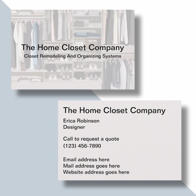 Home Closet Remodeling And Organising Business Card (Creator Uploaded)