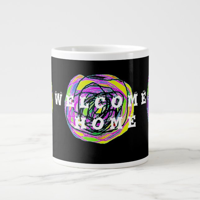 HOME COMING WELCOME ART DECOR LARGE COFFEE MUG (Front)