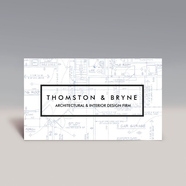 Home Construction and Architect Blueprint Business Card (Creator Uploaded)
