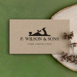 Home Construction and Carpenter Wood Plane Logo Business Card<br><div class="desc">Modern design featuring vintage plane. For additional matching marketing materials please contact me at maurareed.designs@gmail.com. For more premade logos visit logoevolution.co. Original design by Maura Reed.</div>