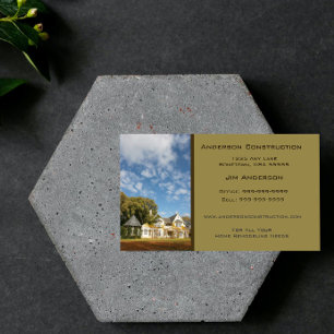 Home Construction Business Card - Olive