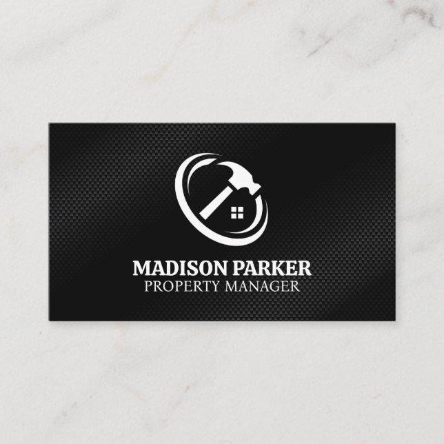 Home Construction | Hammer Logo Business Card (Front)