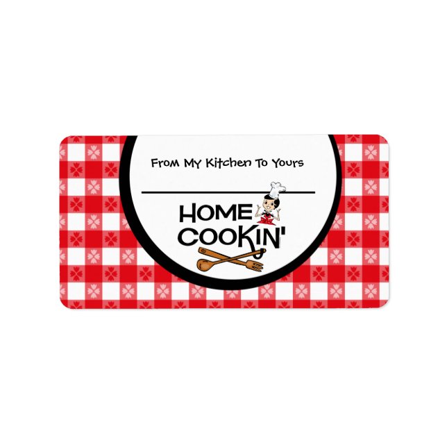 Home Cookin' Personalised Food Label (Front)