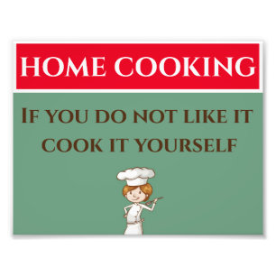 Home Cooking,  Sign, add or edit text Poster