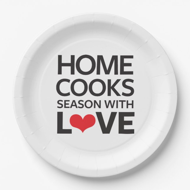 Home Cooks Season With Love Paper Plate (Front)