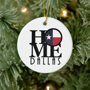 HOME Dallas Texas Ceramic Ornament