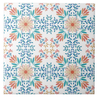 Home Décor Dual Purpose Floral Ceramic Tile
