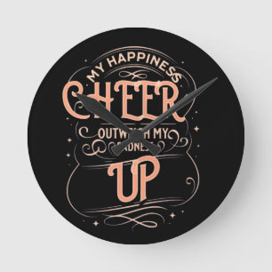 HOME DECOR HAPPINESS CHEER UP WALL CLOCK 