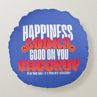 HOME DECOR HAPPY LOOK CHEER UP ROUND THROW PILLOW 