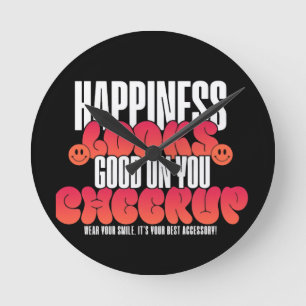 HOME DECOR HAPPY LOOK CHEER UP ROUND WALL CLOCK 
