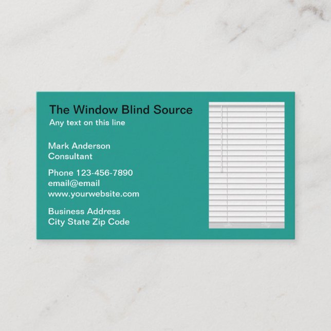 Home Decorating Window Blinds Business Card (Front)