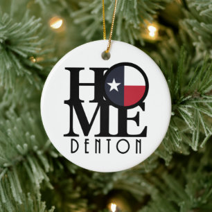 HOME Denton Texas Ceramic Ornament