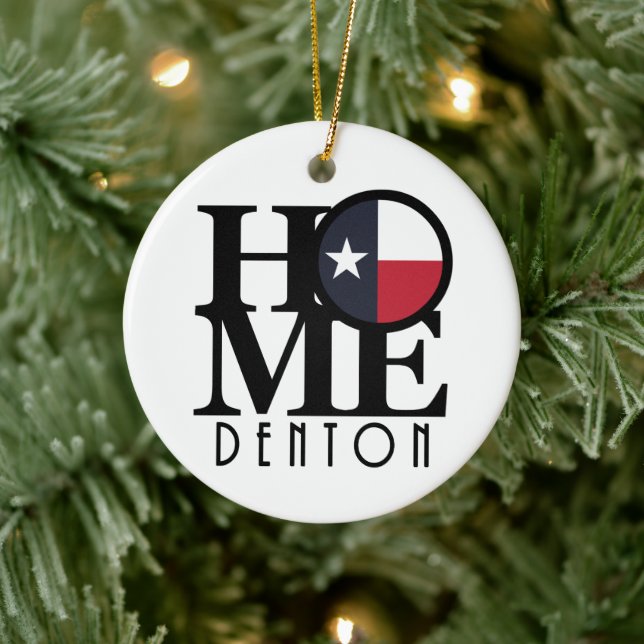 HOME Denton Texas Ceramic Ornament (Tree)