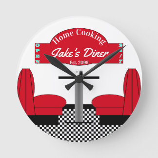 Home Diner Kitchen Restaurant Grill Man Cave Round Clock