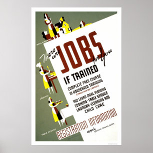 Home Economics Training 1940 WPA Poster