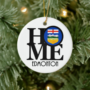 HOME Edmonton Alberta Ceramic Ornament