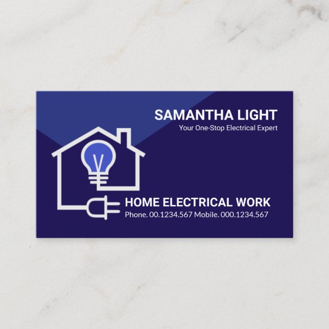 Home Electric Circuit Wiring Electrician Business Card (Front)