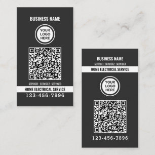 Home electric service QR code Logo custom work T- Business Card
